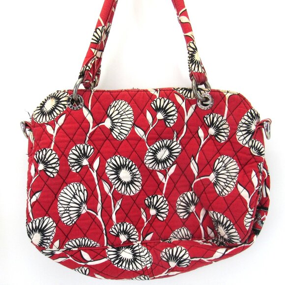 Vera Bradley Deco Daisy Double Handle & Shoulder Strap Purse with Makeup Bag - Picture 3 of 10